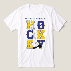 Blauw en Geel Hockey Sportieve Outfit Tri-Blend Shirt