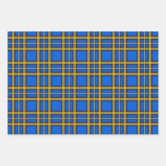 Blauw en geel inpakpapier vel (Voorkant)