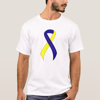 Blauw en Geel Lint Ondersteuning Bewustzijn T-shirt
