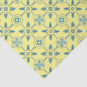 Blauw en geel Marokkaans Tile Patroon Tissuepapier (Detail)