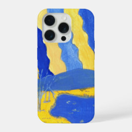 Blauw en Geel Minimalistisch Landschap Hoesje iPhone 15 Pro Hoesje