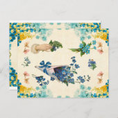  blauw en geel ontbindmiddel briefkaart (Voorkant / Achterkant)