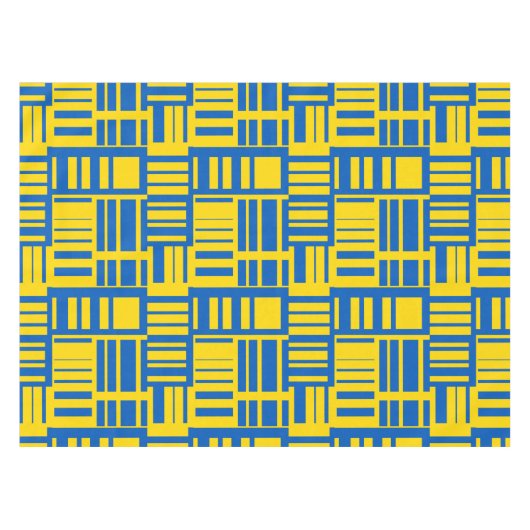 Blauw en geel patroon van het ontwerp van de kleur tafelkleed (Voorkant (Horizontaal))