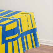 Blauw en geel patroon van het ontwerp van de kleur tafelkleed (Voorbeeld)