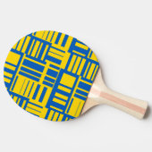 Blauw en geel patroon van het ontwerp van de kleur tafeltennisbatje (Zijkant)