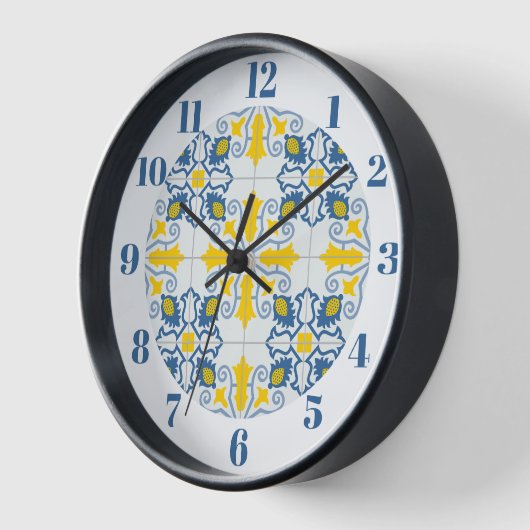 Blauw en geel Portugees tegels patroon (Hoek)