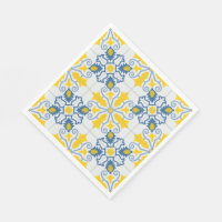 Blauw en geel  Portugees tegels patroon