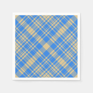 Blauw en Geel Schots Tartan Plaid Servet