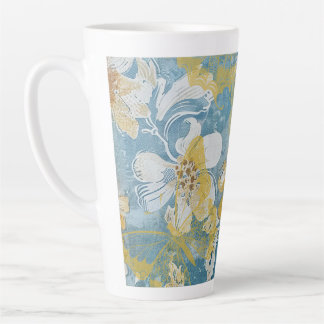 Blauw en geel Shabby Cottage Butterfly Latte Mok