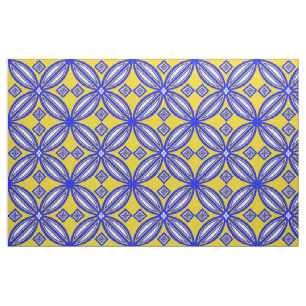 Blauw en geel Talavera Tile-ontwerp Stof
