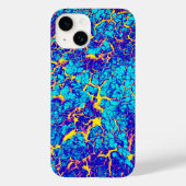Blauw en geel uniek textuurpatroon Case-Mate iPhone case (Achterkant)