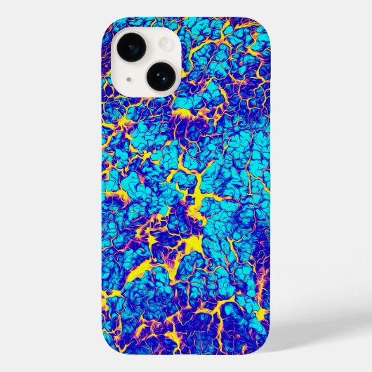 Blauw en geel uniek textuurpatroon Case-Mate iPhone case (Achterkant)