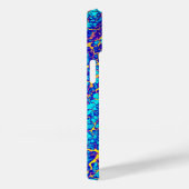Blauw en geel uniek textuurpatroon Case-Mate iPhone case (Achterkant / Rechts)
