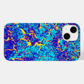 Blauw en geel uniek textuurpatroon Case-Mate iPhone case (Achterkant (horizontaal))