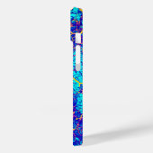 Blauw en geel uniek textuurpatroon Case-Mate iPhone case (Achterkant / Links)