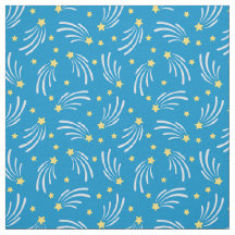 Blauw en geel vallende ster stof per meter