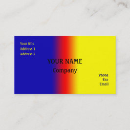 Blauw en geel visitekaartje