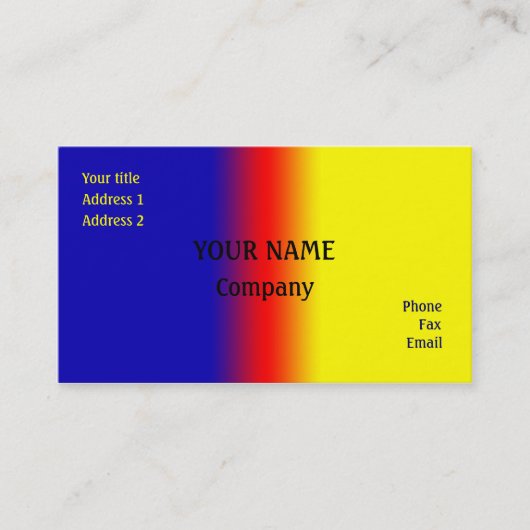 Blauw en geel visitekaartje (Voorkant)