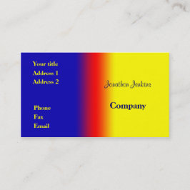 Blauw en geel visitekaartje