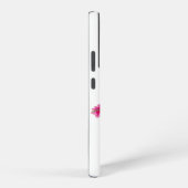 Blauw en Geel vogel met Roze Bloemen Tekening Samsung Galaxy Hoesje (Rechterkant)