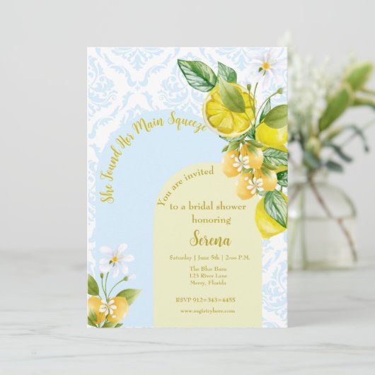 Blauw en Geel Ze vond haar Main Squeeze Kaart (Staand voorkant)