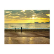 Blauw en geel zeegezicht