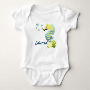 Blauw en geel zeepaard romper