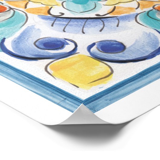 Blauw- en geelblok poster (Hoek)