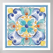 Blauw- en geelblok poster (Voorkant)