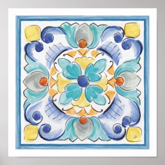 Blauw- en geelblok poster (Voorkant)