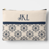 Blauw en geelbruin  monogram etui (Voorkant)