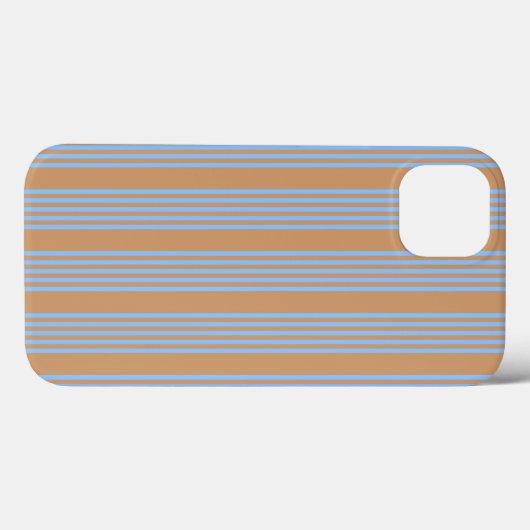 Blauw en geelbruin vijf strips Case-Mate iPhone case (Achterkant (horizontaal))