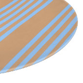 Blauw en geelbruin vijf strips snijplank (Hoek)