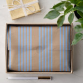 Blauw en geelbruin vijf strips tissuepapier (Geschenk)