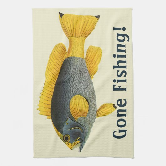 Blauw en Gele Groepervissen, Mariene Leven Theedoek (Verticaal)