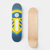 Blauw en gelen skateboard (Voorkant)