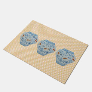 Blauw en gemalen gember jar Doormat Rug Deurmat