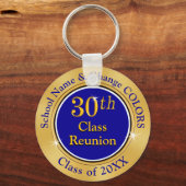 Blauw en goud 30 jaar High School Reunion Ideeën Sleutelhanger