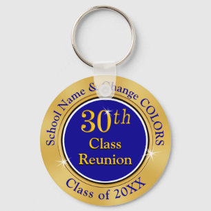 Blauw en Goud 30 Jaar Middelbare School Reünie Ide Sleutelhanger