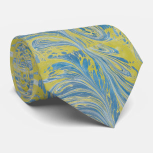 Blauw En Goud Abstract Golf Stropdas