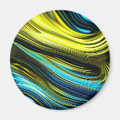 Blauw en Goud Abstract Zijde en Satijnbroodjes Magneet (Voorkant)