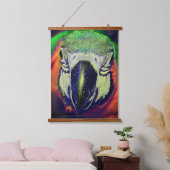 Blauw en goud ara gezicht papegaai fantasie kunst hangend wandkleed (Slaapkamer)