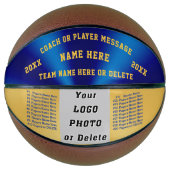 Blauw en goud, beste cadeautjes voor Basketball Co Basketbal (Voorkant)