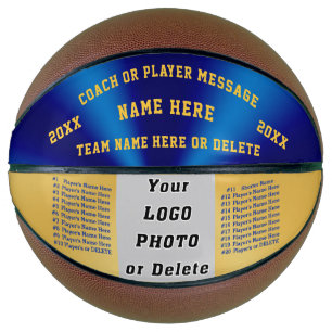 Blauw en goud, beste cadeautjes voor Basketball Co Basketbal