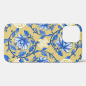 Blauw en Goud Bloemen Chinoiserie Case-Mate iPhone Case (Achterkant (horizontaal))