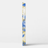 Blauw en Goud Bloemen Chinoiserie Case-Mate iPhone Case (Achterkant / Links)