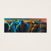 Blauw en Goud Cyberpunk Cat Bladwijzer