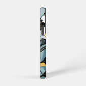 Blauw en goud Deco ventilator Samsung Galaxy hoesj Hoesje (Rechterkant)