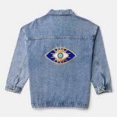 Blauw en Goud Derde Oog Denim Jacket (Achterkant)