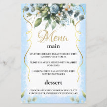 Blauw en goud elegant bloemmotief rustieke menuka